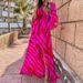 Spring/Summer Printed Dress For Women Loose Fit Tie Waist Full Skirt_ecoleips.com