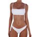 Classic Solid Color Bikini Set, Adjustable Strap Two-Piece Swimsuit For Women Comfort-First Design Soft_ecoleips.com