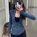 Lulu-style Define Yoga Jacket With Embossed Logo, Stand-up Collar, Women's Top, Fitness, Waist-slimming, Butt-lifting,_ecoleips.com