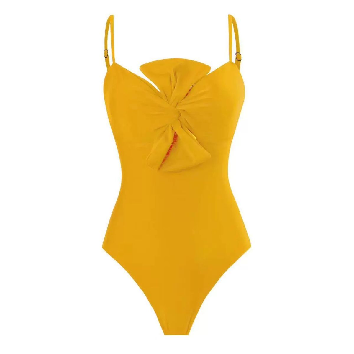 Women's Clothing New Women's Swimsuit Solid Color One Piece Bow Conservative Swimsuit Female_ecoleips.com