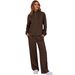 Women's Hooded Sweatshirt & Jogger Set - Long Sleeve Zip Pocket Pullover With Lounge Pants, Casual Fall Outfit In Grey/Black/Navy (S-XXL)_ecoleips.com