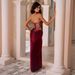 European And American Women's Sexy Lace Strapless Dress Slim Fit Long Skirt Three Dimensional Pleated Tie up Dress_ecoleips.com