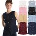 Women's Casual Versatile Vest Spring Fashion Style With Metal Buckle Belt Punk Texture Top_ecoleips.com