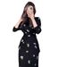 Women's Clothing Loose Breathable Casual Round Neck Flower Print Skirt Suit_ecoleips.com