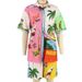 Verve 2024 Fashion Vacation Printed Short Sleeve Color Block Casual Tie Women's Set_ecoleips.com