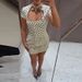 Women's Sexy Tie Front Short Sleeve Polka Dot Slim Fit Mini Dress – Spring Summer Party Gown 2026_ecoleips.com