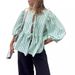 Verve 2025 Spring Summer New Women's Sweet Casual Tie Striped Shirt_ecoleips.com