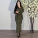 Women's Autumn Knit Sweater Dress Wrap Belted Long Sleeve Tunic Top Slim Fit Stretchy Polyester Spandex Casual Outfit_ecoleips.com