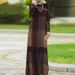 Muslim Dress Women Bohemian Linen Maxi Dress – Oversized Fit With Plaid Print & Asymmetrical Hem – Vintage Cotton-Blend Dress For Women (S-5xl)_ecoleips.com