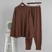 Women's Ripped Sweater Set Crew Neck Knitted Skinny Pants Casual Fashion Autumn Winter Trendy Clothing_ecoleips.com