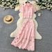 Elegant French Lace Outfit Set Women's Spring Autumn Fashion Office Wear Short Sleeve Top With High Waist Skirt_ecoleips.com