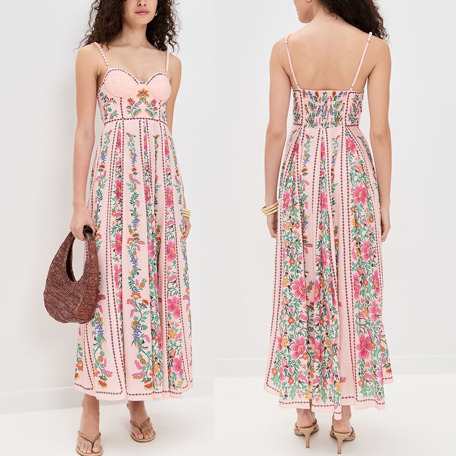 Women's Clothing Women's Loose Linen Dress Spring Summer Sling Positioning Print Style INS Holiday Fashion_ecoleips.com
