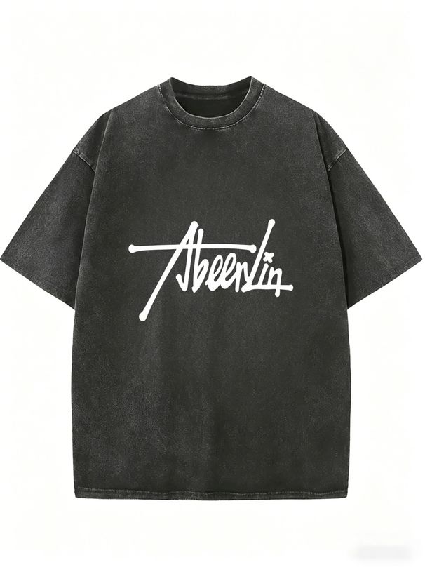 Women's Fashion Washed T-Shirt, Oversized Silhouette Comfortable Daily Wear Top_ecoleips.com