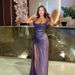 Women's Clothing Sexy Strapless Slim High Slit Shiny Luxury Dress_ecoleips.com