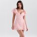 2025 Summer European And American Cross-Border Romantic Sweet Girl Energetic Fresh V-Neck Dress Elegant Women's Gown_ecoleips.com