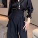 Women's Clothing Women's High Waisted Wide Leg Pants Style Slimming Casual Loose Suit Trousers Floor Length Spring Autumn_ecoleips.com