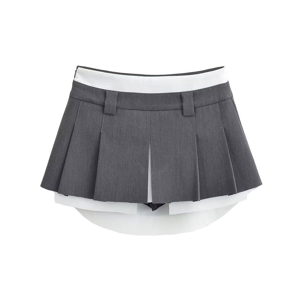 Verve YPFF Trendy Women's Fashion Summer New High-Waisted Pleated Slimming Hot Girl Short Skirt_ecoleips.com