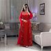 Modest Abaya Dress Evening Gown –Elegant Long Sleeve Party Dress With Crystal Embroidery & Belt – Modest Formal Abaya For Women’s Banquet & Celebratio_ecoleips.com