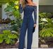 LZR19008 Women's Black Lace Off-Shoulder Jumpsuit Long Sleeve Tight Fit With Belt European American Style_ecoleips.com