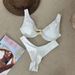 Women's Solid Color Two Piece Swimsuit New Style Backless Triangle Bag Bikini_ecoleips.com