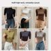 Women's Korean Style Slim Fit High Neck T-Shirt Short Sleeve Shoulder Cut Detail Autumn Winter Inner Layer Top_ecoleips.com