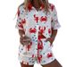 Women's Resort Style Printed Collared Shirt And Shorts Set Short Sleeve Style_ecoleips.com