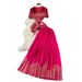 High End Women's Summer Suit Tie Waist Floral Top Ruffled Hem High Waisted Pleated Skirt Spring/Autumn Pant Set_ecoleips.com