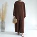 Voya Women's Solid Color Three Piece Set Cardigan Jacket+sleeveless Inner Top+pants With Pockets, Without Headscarf_ecoleips.com