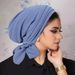 Women's Clothing Solid Color Threaded Four Strips Long Tail Headband Cap Chemotherapy Hat Women's Two Strips Long Tail Hat_ecoleips.com