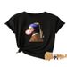 Women's Clothing Summer T Shirt Printing Fashion Casual Cute Short Sleeve Women's Eye Print Short Sleeve T Shirt_ecoleips.com