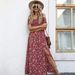 2025 Summer Cross-Border New Fashion Bohemian Off-Shoulder Small Floral Long Women's Dress_ecoleips.com