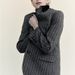 Women's Clothing Versatile Year Temperament Commuter Women's Loose Gray Striped Suit Jacket Striped_ecoleips.com