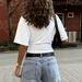 Summer Minimalist Women's T-Shirt Style Casual Streetwear Stretch Pleated Waist Cropped Ribbed Fabric Y2K_ecoleips.com