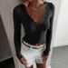 Voya Dark Gray V-neck Ribbed Long-sleeve Top With Black Lace Trim, Stylish Design, Slim-fit Base Shirt For Women,_ecoleips.com