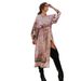 Women's Cotton Kimono Cover Up Beach Dress - Lightweight Sun Protection Long Robe With Crane Print, Bikini Wrap, Vacation Loungewear_ecoleips.com