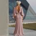 Elegant Long Sleeved Women's Dress High Waisted Pleated Slimming Mid Length For Commuting And Vacation Spring New Style_ecoleips.com