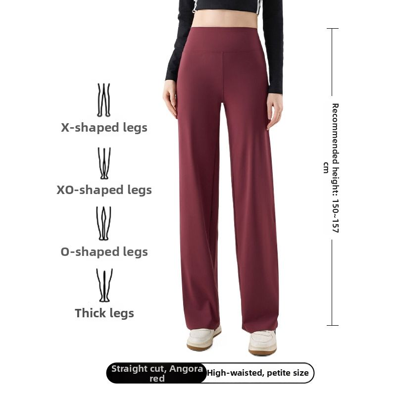 Women's Shark Skin Slim Straight Leg Pants High End Drape Summer Cropped Petite Thin Style Clothing_ecoleips.com