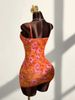Women's Retro Slim Fit Short Dress Sexy Waist Cinching Printed Deep V Lace Patchwork Fashion Suspender Dress_ecoleips.com