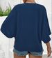 Curvy Women Solid Textured Jacquard V Neck Raglan Sleeve Button Down Blouse, 2025 Spring Summer Beach Vacation Shirt_ecoleips.com