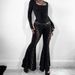 Women's Dark Street Style Eyelet Lace up Flare Pants Summer 2024 New Arrival CF24009 without Cover_ecoleips.com