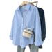 Women's Clothing Casual Loose Long Sleeved Shirt Spring Autumn Simple Versatile Top_ecoleips.com