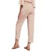 Voya 2026 New Women's Bottoms: European And American Ins Hot Style Casual Home Striped Loose Straight Nine-Point_ecoleips.com