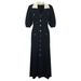 Women's Clothing Autumn New White Lapel Lace Short Sleeve Slim Gold Button Long Knitted Dress Female Temperament_ecoleips.com