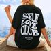 Women's Casual Black T-Shirt round Neck Short Sleeve Breathable Cotton Polyester Top Loose Fit Print Design for Spring/Autumn_ecoleips.com