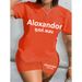 Women's Clothing Plus Size Sports Set M3111A29 Casual Fashion T-Shirt And Shorts Two-Piece Outfit In American Style_ecoleips.com