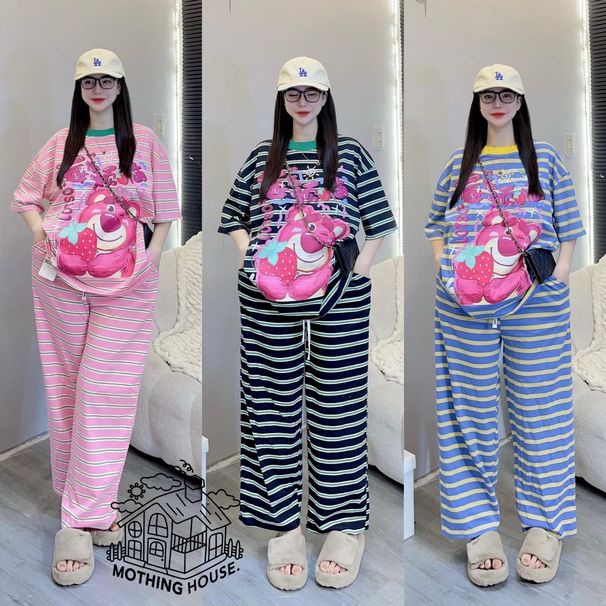 Youthful Women's Korean Style Sports Set Summer Casual Color Block T-Shirt And Wide Leg Pants Two Piece Outfit_ecoleips.com