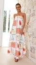 Women's Clothing Dress Printed Tube Top Long Skirt Sexy Fashion Vacation_ecoleips.com
