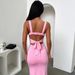 European And American Style Cross-border 2024 Summer New Slim Temperament Sleeveless Split Backless Suspender Hip Women's Dress_ecoleips.com