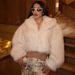 Faux Fox Fur Short Coat With Lapel Collar - Oversized Eco-Friendly Faux Fur Jacket For Women, Winter Warm Plush Coat In Beige (S/M/L)_ecoleips.com