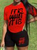 Summer Women's Casual Fashion Letter Printed Loose T-shirt+shorts Two-piece Sportswear Suitable For Daily Wear-121_ecoleips.com